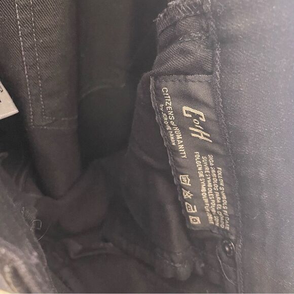 Citizens of Humanity Black High Rise Rocket Distressed Skinny Jeans - Picture 6 of 8